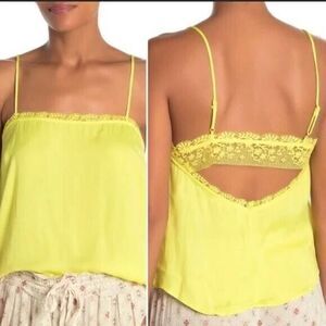 NWT Free People Intimately Beyond Me Cami Electric Lemon Sz M